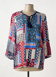 Blouse imprimé fleurs manches 3/4 rouge THOMAS RABE femme