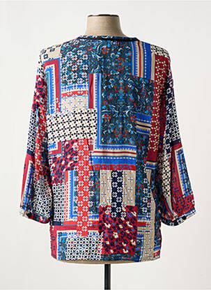 Blouse tissage popeline manches 3/4 rouge THOMAS RABE femme