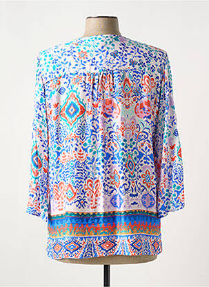 Chemisier coupe cintrée manches longues bleu BARILOCHE femme