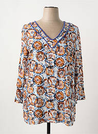 Tunique manches longues col v bleu REVER MILE femme