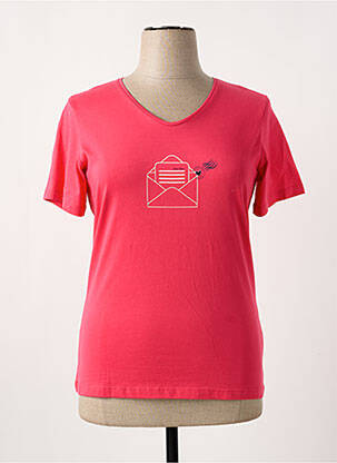T-shirt col v manches courtes rose SAINT JAMES femme
