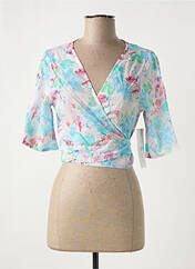 Gilet cache-cœur bleu AGATHE & LOUISE pour femme seconde vue