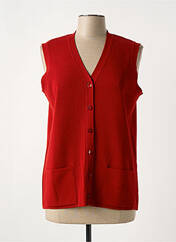 Gilet sans manche rouge FIL & MAILLE pour femme seconde vue