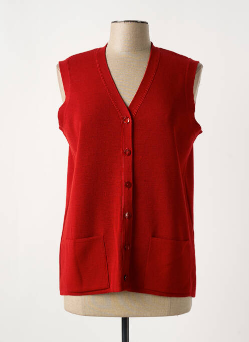 Gilet sans manche rouge FIL & MAILLE pour femme