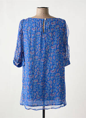 Tunique manches longues tissage crêpe bleu AGATHE & LOUISE femme