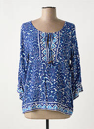 Blouse imprimé fleurs manches 3/4 bleu AGATHE & LOUISE femme