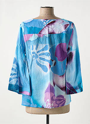 Blouse imprimé fantaisie manches 3/4 bleu AGATHE & LOUISE femme