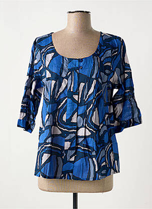 Blouse imprimé fleurs manches 3/4 bleu AGATHE & LOUISE femme