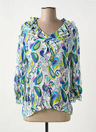Blouse légère et transparente manches 3/4 bleu AGATHE & LOUISE femme