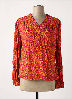 Blouse imprimé fleurs manches longues rouge AGATHE & LOUISE femme