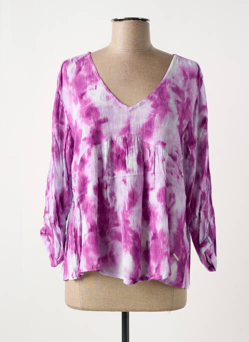 Blouse manches 3/4 manches 3/4 violet AGATHE & LOUISE femme