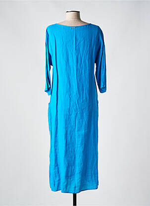 Robe mi-longue manches 3/4 manches 3/4 bleu AGATHE & LOUISE femme