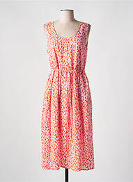 Robe mi-longue imprimé fantaisie sans manche rose AGATHE & LOUISE femme