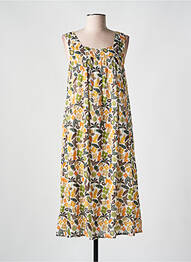 Robe mi-longue imprimé fantaisie sans manche vert AGATHE & LOUISE femme