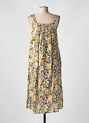 Robe mi-longue imprimé fantaisie sans manche vert AGATHE & LOUISE femme