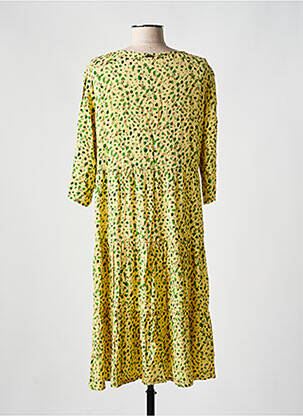 Robe mi-longue coupe fluide manches 3/4 jaune AGATHE & LOUISE femme