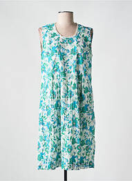 Robe mi-longue imprimé fleurs sans manche bleu AGATHE & LOUISE femme
