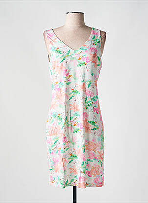 Robe mi-longue imprimé fantaisie sans manche blanc AGATHE & LOUISE femme