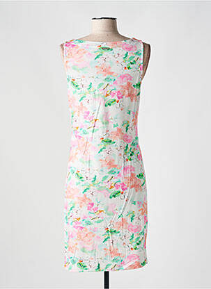 Robe mi-longue imprimé fantaisie sans manche blanc AGATHE & LOUISE femme