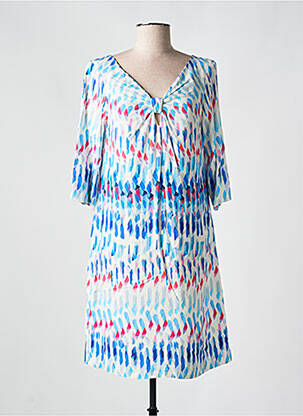 Robe mi-longue manches 3/4 manches 3/4 bleu DIVAS femme