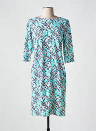 Robe mi-longue imprimé fleurs manches 3/4 bleu SAINT JACQUES femme