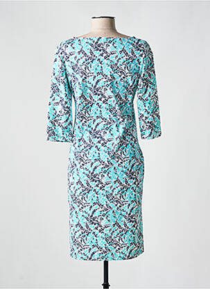 Robe mi-longue imprimé fleurs manches 3/4 bleu SAINT JACQUES femme