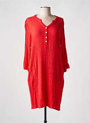 Robe mi-longue manches longues manches longues rouge AGATHE & LOUISE femme