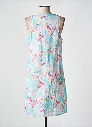 Robe mi-longue imprimé fantaisie sans manche bleu AGATHE & LOUISE femme