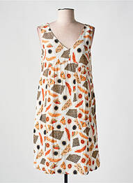 Robe mi-longue coupe fluide sans manche orange AGATHE & LOUISE femme