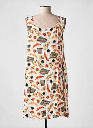 Robe mi-longue coupe fluide sans manche orange AGATHE & LOUISE femme