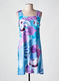 Robe mi-longue coupe fluide sans manche bleu AGATHE & LOUISE femme