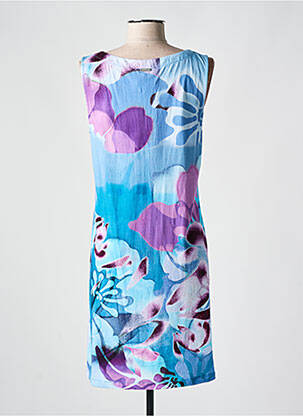 Robe mi-longue coupe fluide sans manche bleu AGATHE & LOUISE femme