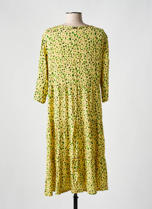 Robe mi-longue coupe fluide manches 3/4 jaune AGATHE & LOUISE femme