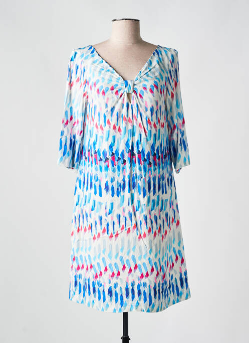 Robe mi-longue manches 3/4 manches 3/4 bleu DIVAS femme