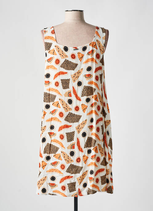 Robe mi-longue coupe fluide sans manche orange AGATHE & LOUISE femme