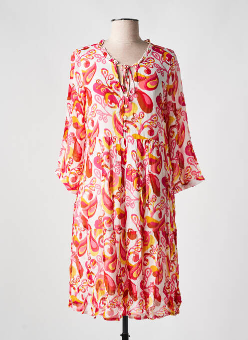 Robe mi-longue rose AGATHE & LOUISE pour femme