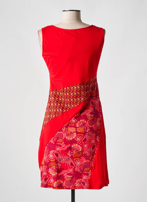 Robe mi-longue rouge COLINE pour femme