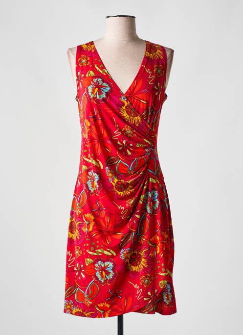 Robe mi-longue rouge COLINE pour femme