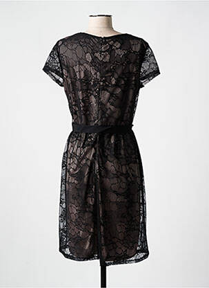 Robe mi-longue fermeture zippée au dos manches courtes noir BETTY BARCLAY femme