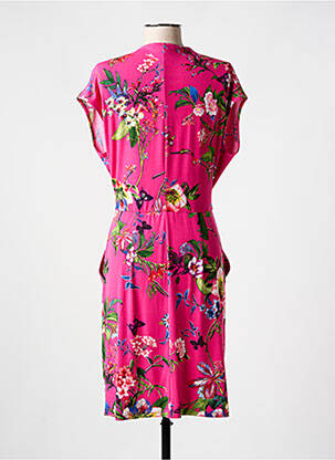 Robe mi-longue imprimé fleurs manches courtes rose BETTY BARCLAY femme