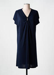 Robe mi-longue coupe fluide manches courtes bleu TINTA STYLE femme