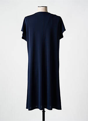 Robe mi-longue coupe fluide manches courtes bleu TINTA STYLE femme