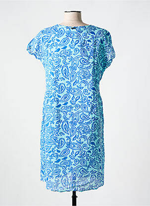 Robe mi-longue manches courtes manches courtes bleu AGATHE & LOUISE femme