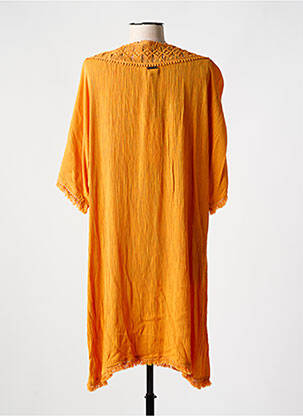 Robe mi-longue coupe fluide manches courtes orange L'ATELIER D'ANNA femme
