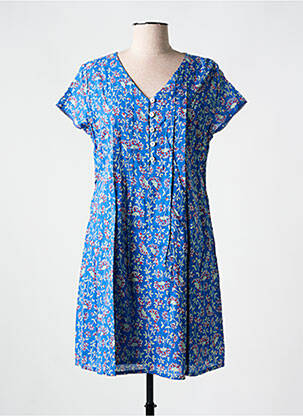 Robe courte manches courtes manches courtes bleu AGATHE & LOUISE femme