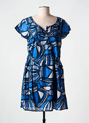 Robe courte manches courtes manches courtes bleu AGATHE & LOUISE femme
