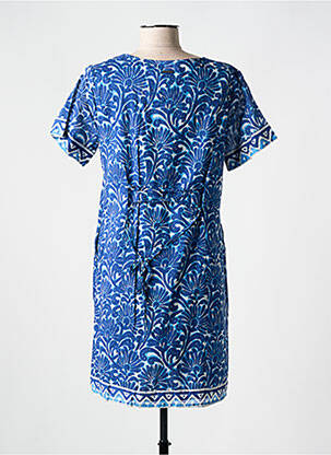 Robe courte imprimé fleurs manches courtes bleu AGATHE & LOUISE femme