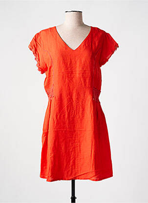 Robe courte manches courtes manches courtes orange AGATHE & LOUISE femme