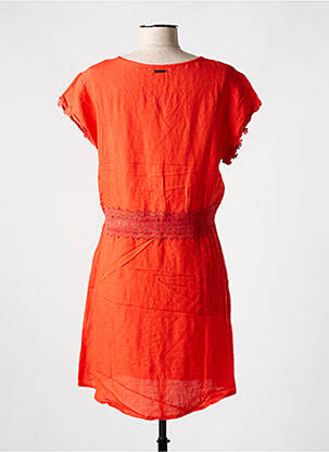 Robe courte manches courtes manches courtes orange AGATHE & LOUISE femme