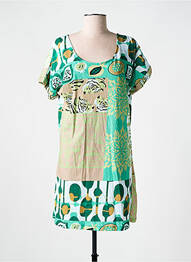 Robe courte manches courtes manches courtes vert AGATHE & LOUISE femme